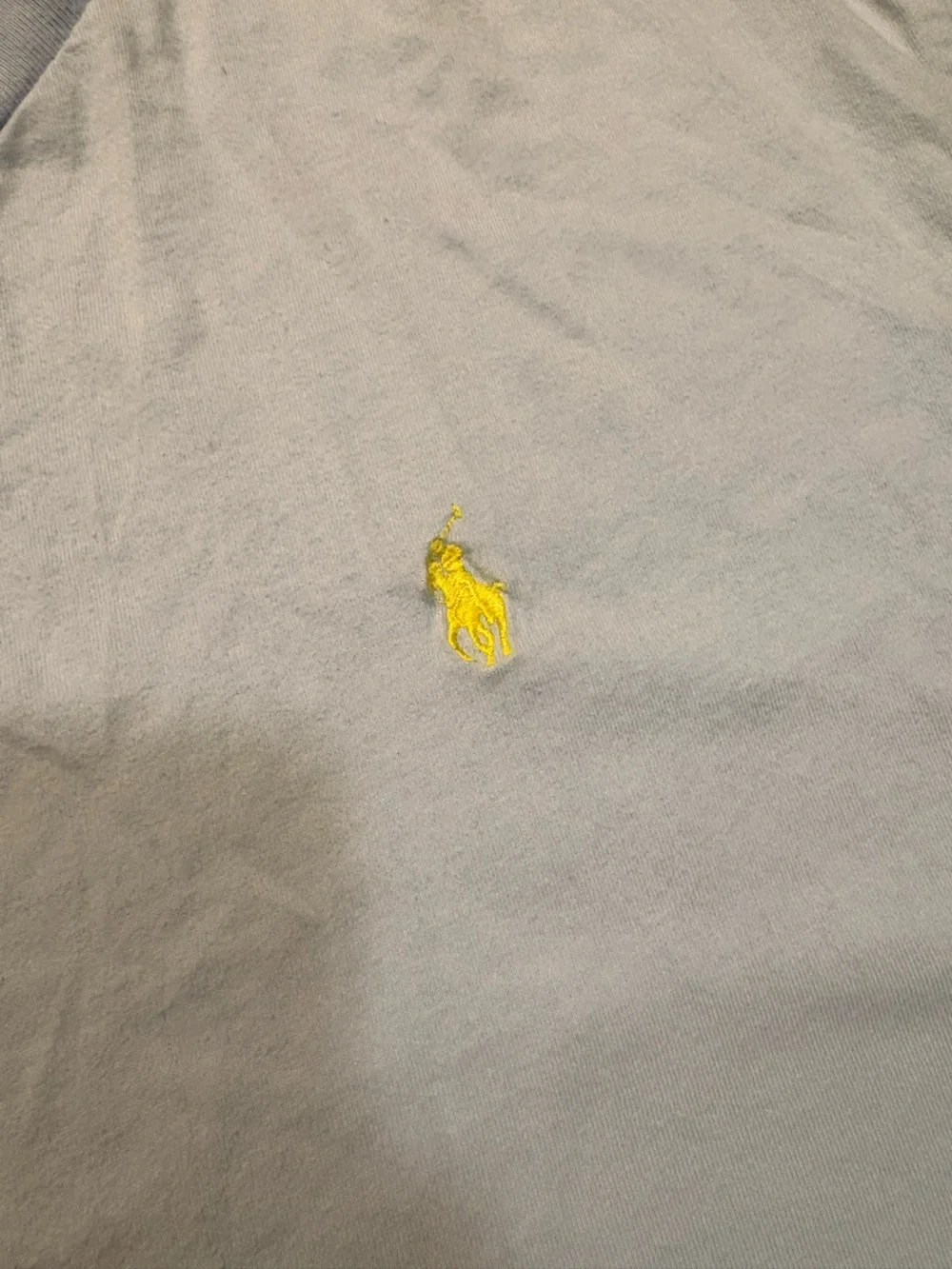 Polo Ralph Lauren Baby Blue T-Shirt Size Large w/ Yellow Logo Casual Comfy